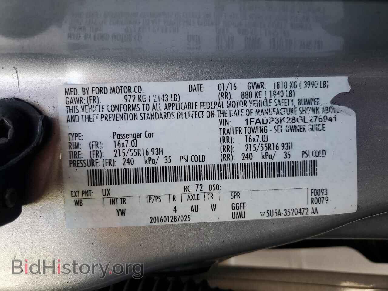 2016 FORD FOCUS - VIN: 1FADP3K28GL276941 - Фото 13