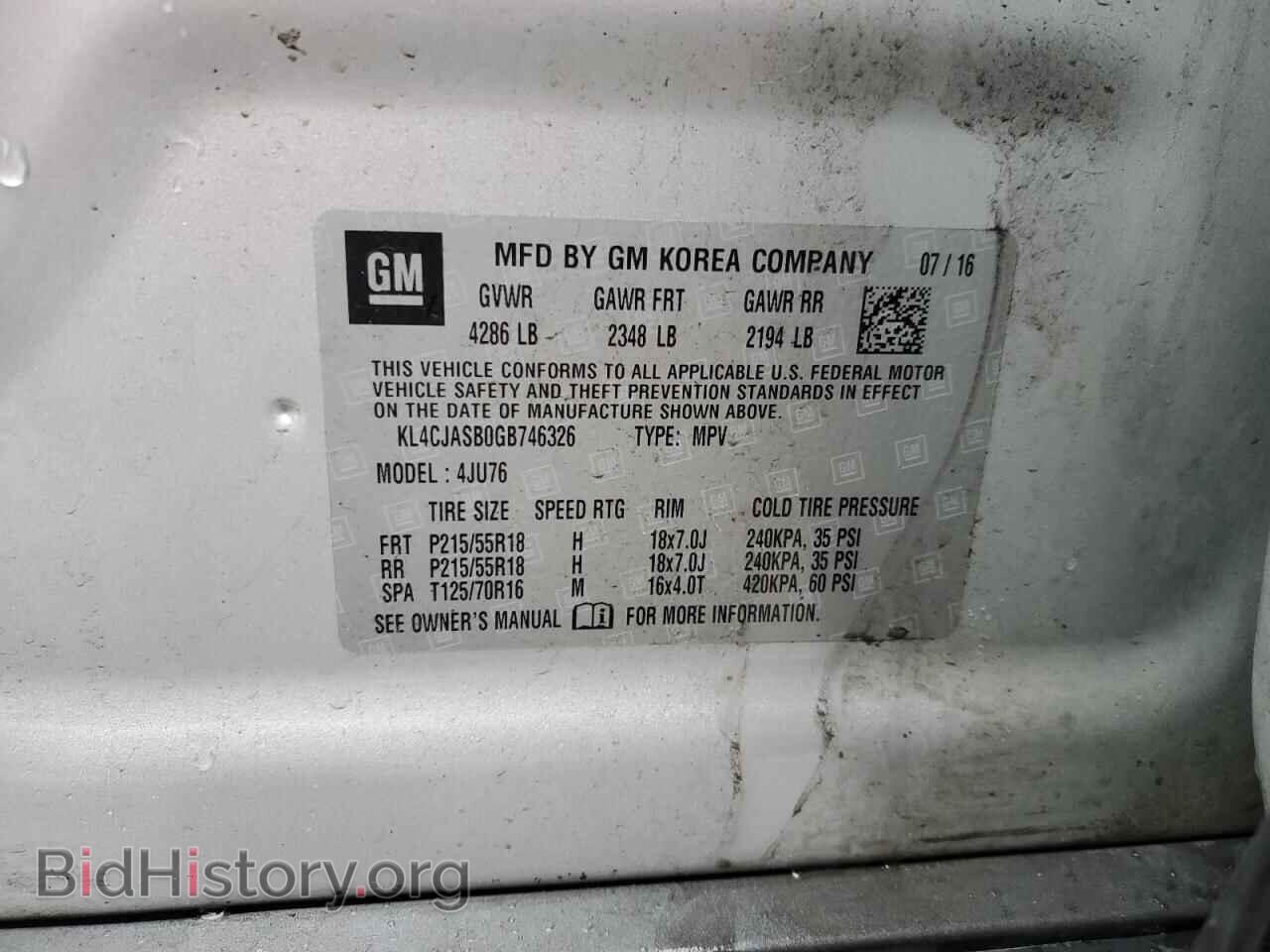 2016 BUICK ENCORE - VIN: KL4CJASB0GB746326 - Photo 14