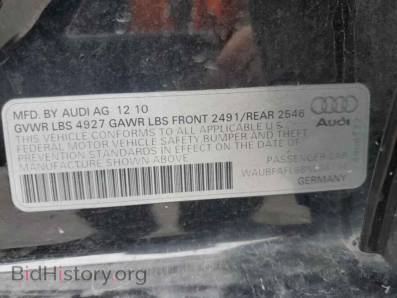 2011 AUDI A4 - VIN: WAUBFAFL6BN036194 - Фото 12