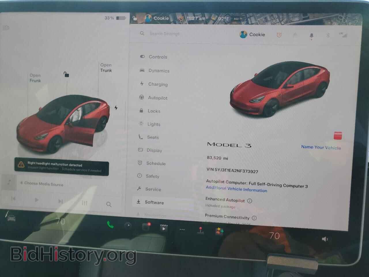 2022 TESLA MODEL 3 - VIN: 5YJ3E1EA2NF373927 - Photo 9
