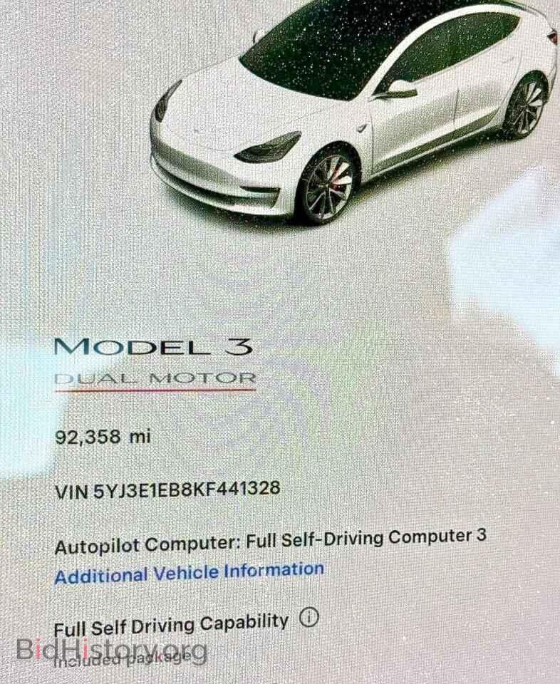2019 TESLA MODEL 3 - VIN: 5YJ3E1EB8KF441328 - Фото 8