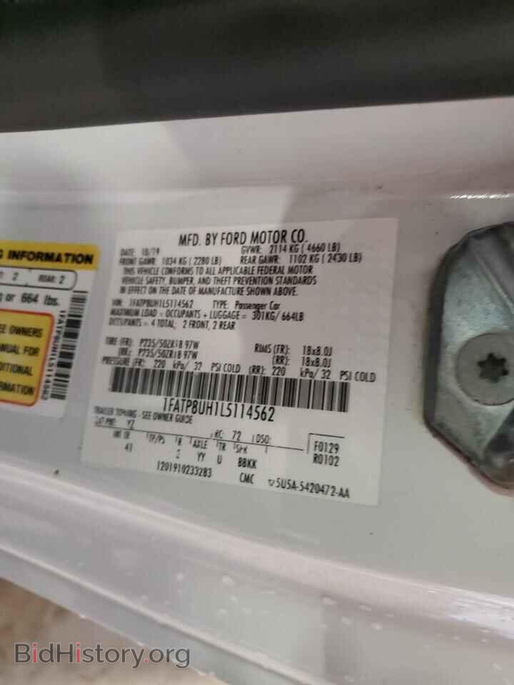 2020 FORD ALL Models - VIN: 1FATP8UH1L5114562 - Фото 12