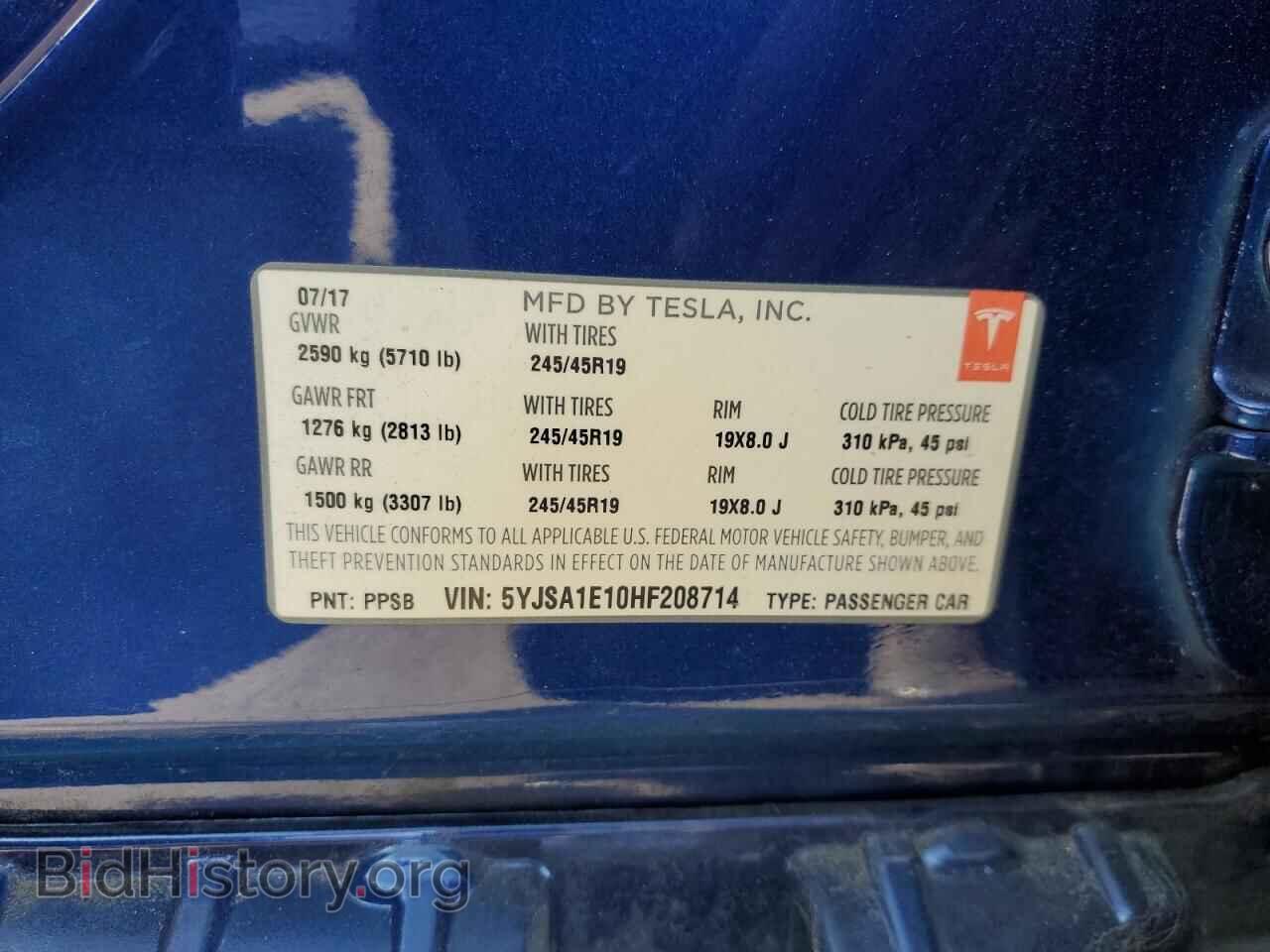 2017 TESLA MODEL S - VIN: 5YJSA1E10HF208714 - Photo 13