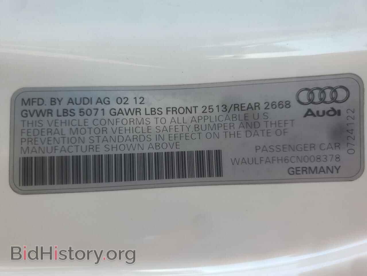 2012 AUDI A5 - VIN: WAULFAFH6CN008378 - Photo 12