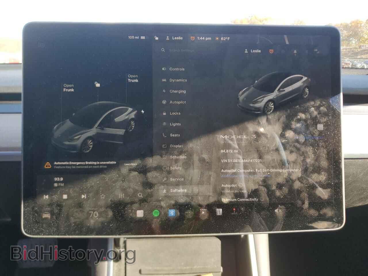2019 TESLA MODEL 3 - VIN: 5YJ3E1EA6KF417231 - Фото 9