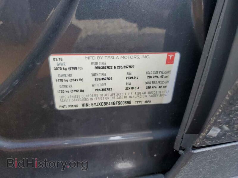 2016 Tesla MODEL X (VIN 5YJXCBE44GFS00890) — photo 12 of 12