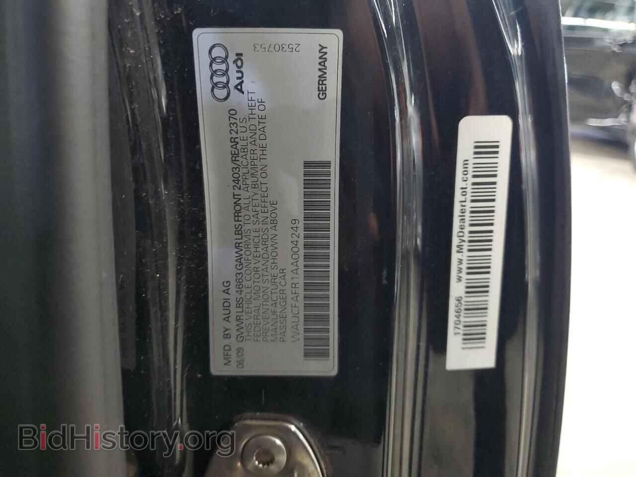 2010 AUDI A5 - VIN: WAUCFAFR1AA004249 - Фото 12