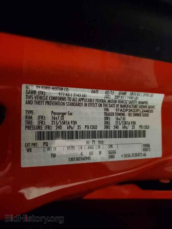 2015 FORD FOCUS - VIN: 1FADP3K23FL244820 - Фото 12