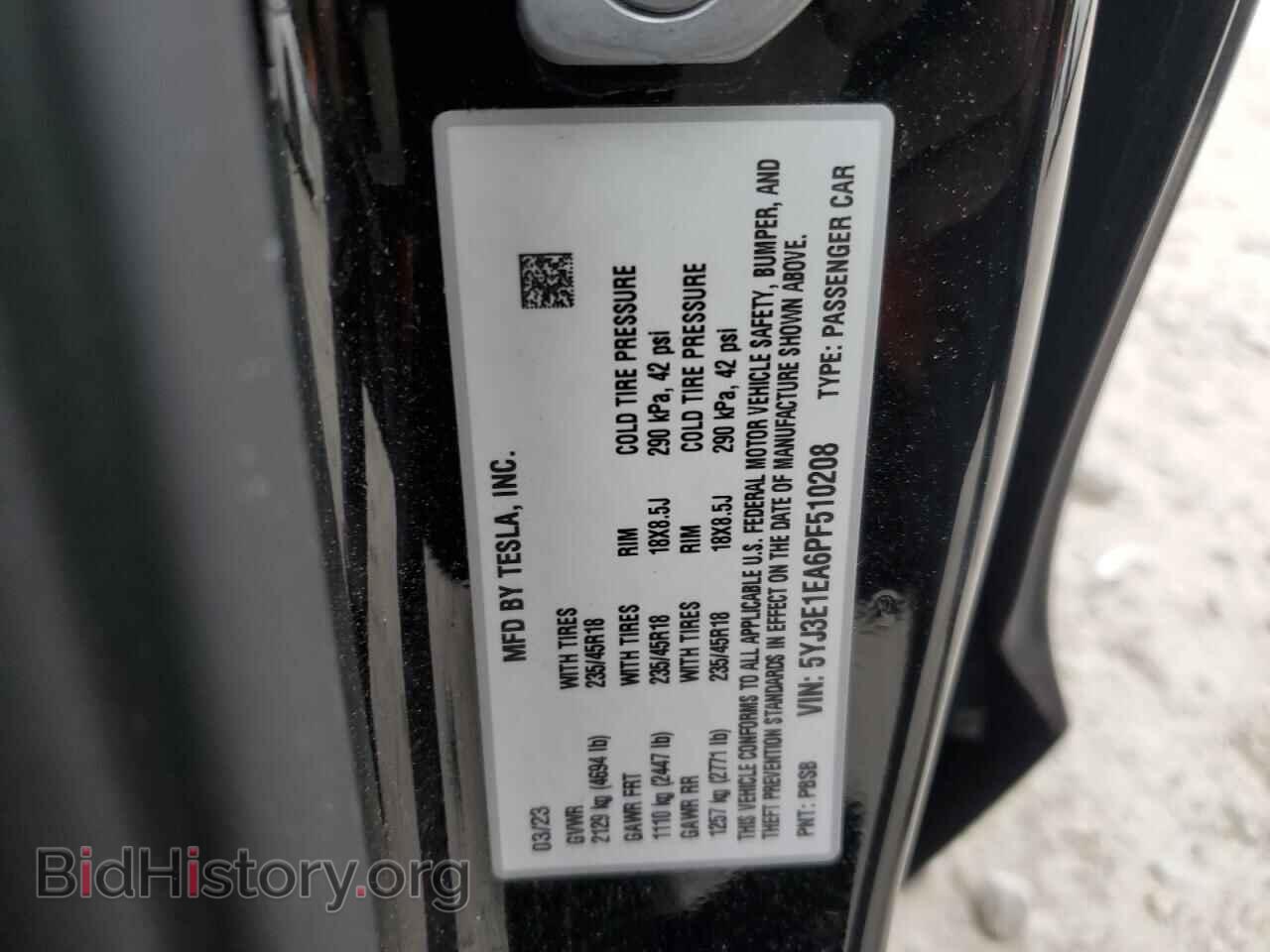 2023 TESLA MODEL 3 - VIN: 5YJ3E1EA6PF510208 - Photo 13