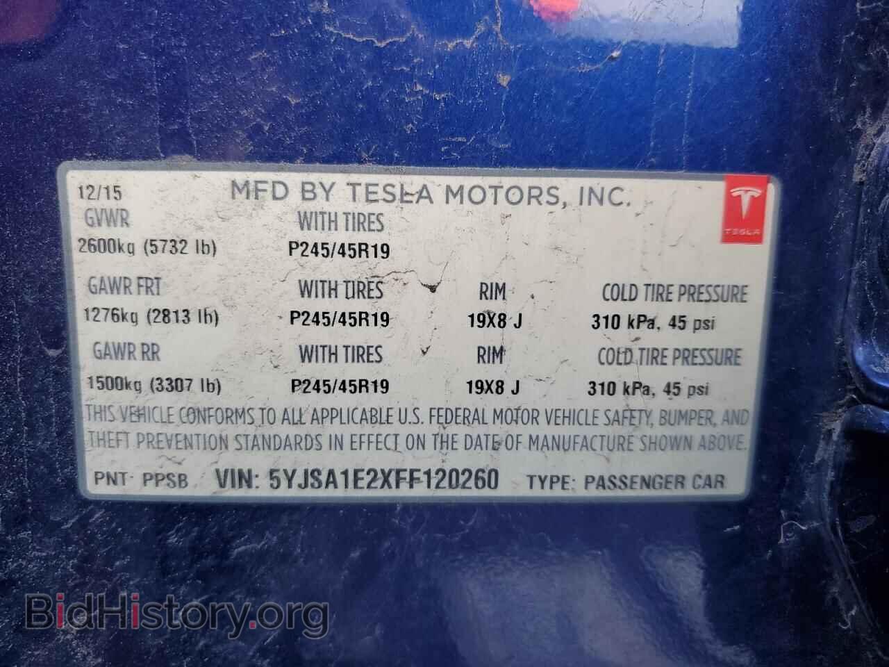 2015 TESLA MODEL S - VIN: 5YJSA1E2XFF120260 - Photo 13