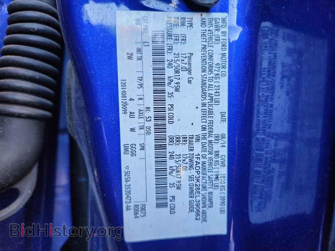 2014 FORD FOCUS - VIN: 1FADP3K28EL390662 - Фото 12