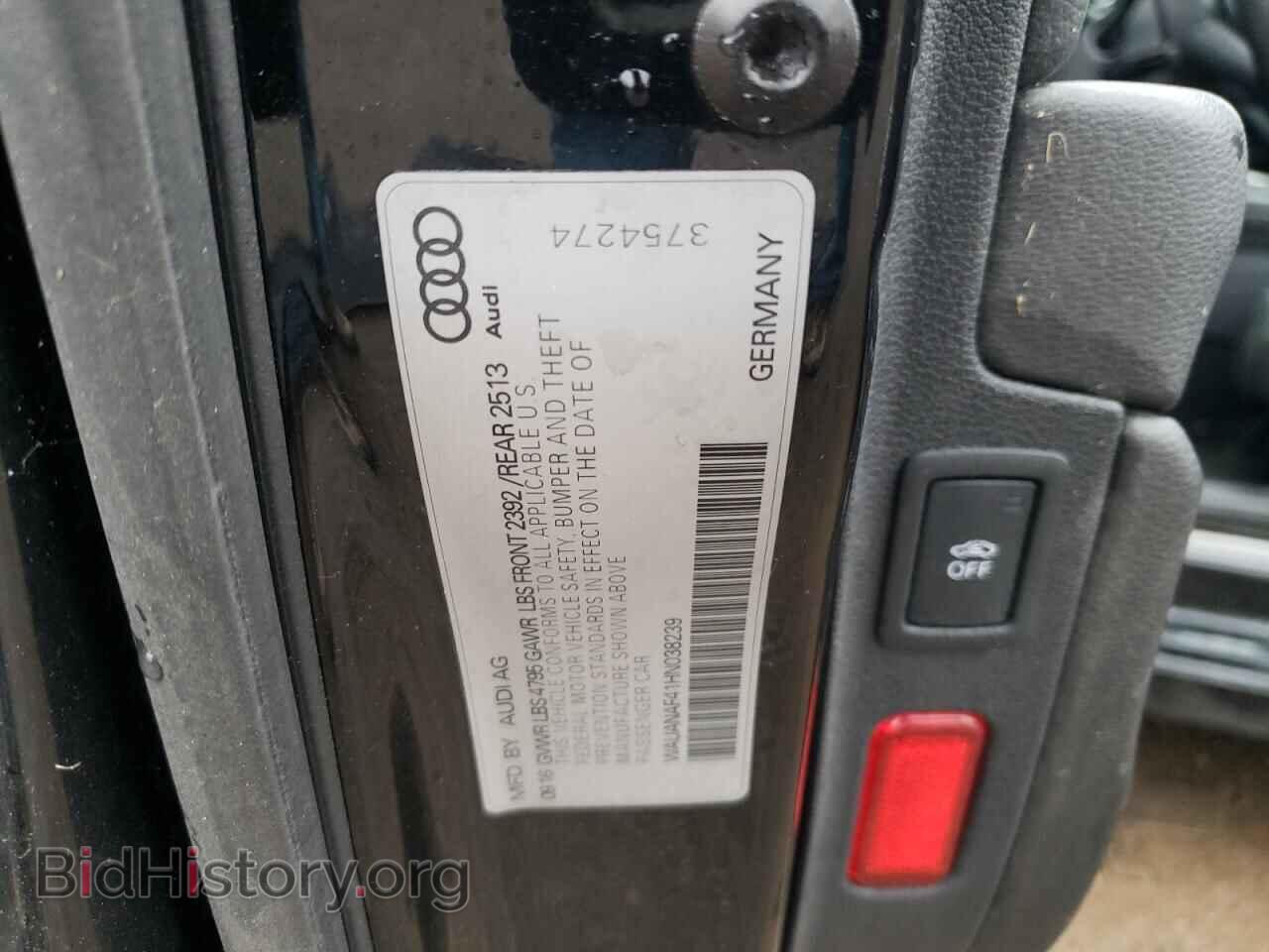 2017 AUDI A4 - VIN: WAUANAF41HN038239 - Фото 12