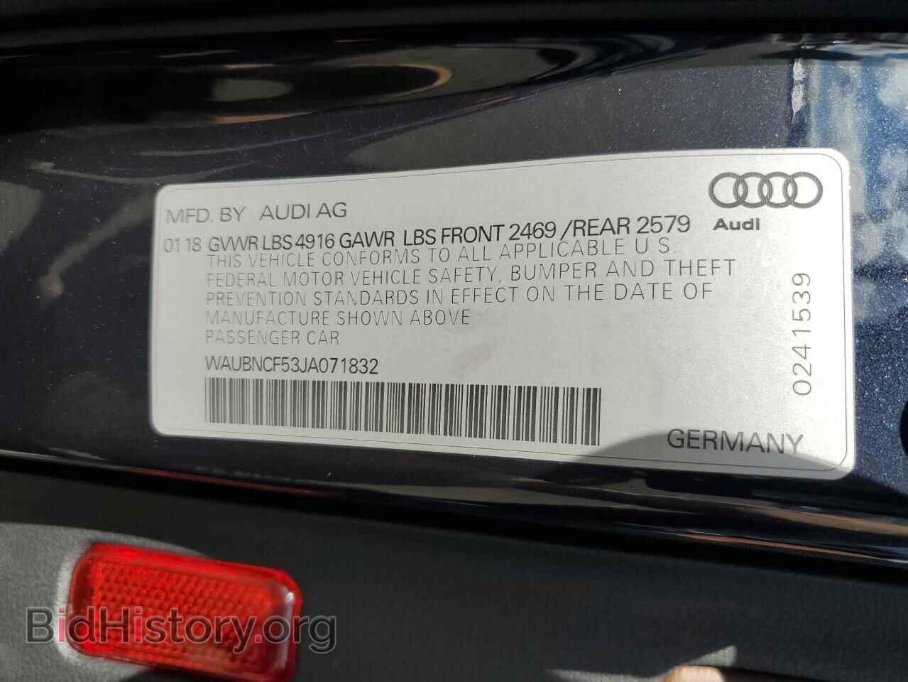 2018 AUDI A5 - VIN: WAUBNCF53JA071832 - Photo 12
