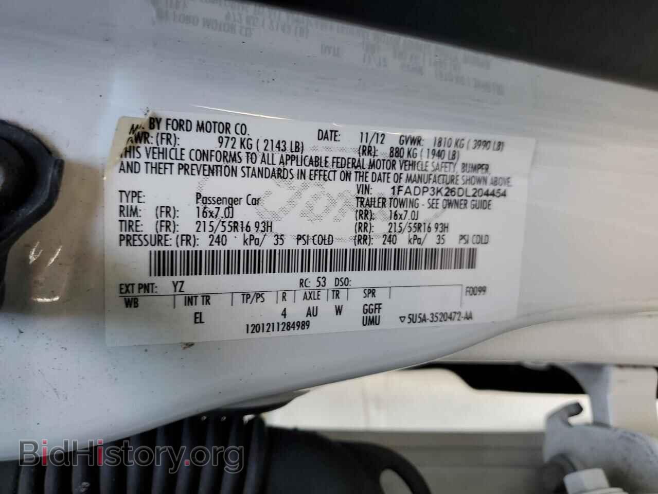 2013 FORD FOCUS - VIN: 1FADP3K26DL204454 - Фото 12