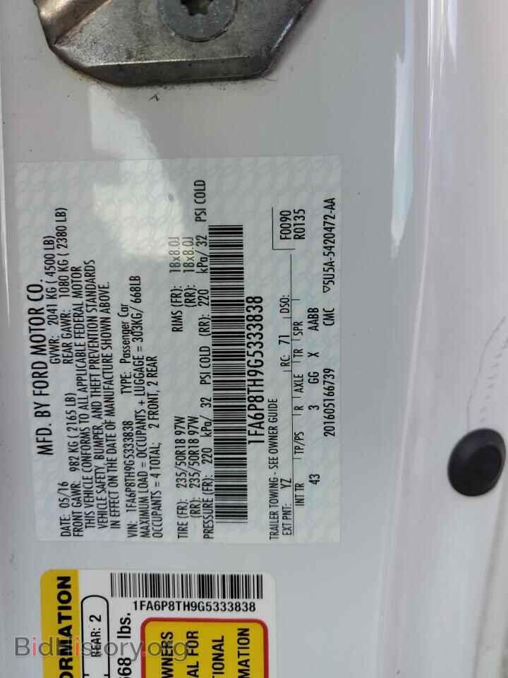 2016 FORD ALL Models - VIN: 1FA6P8TH9G5333838 - Фото 12