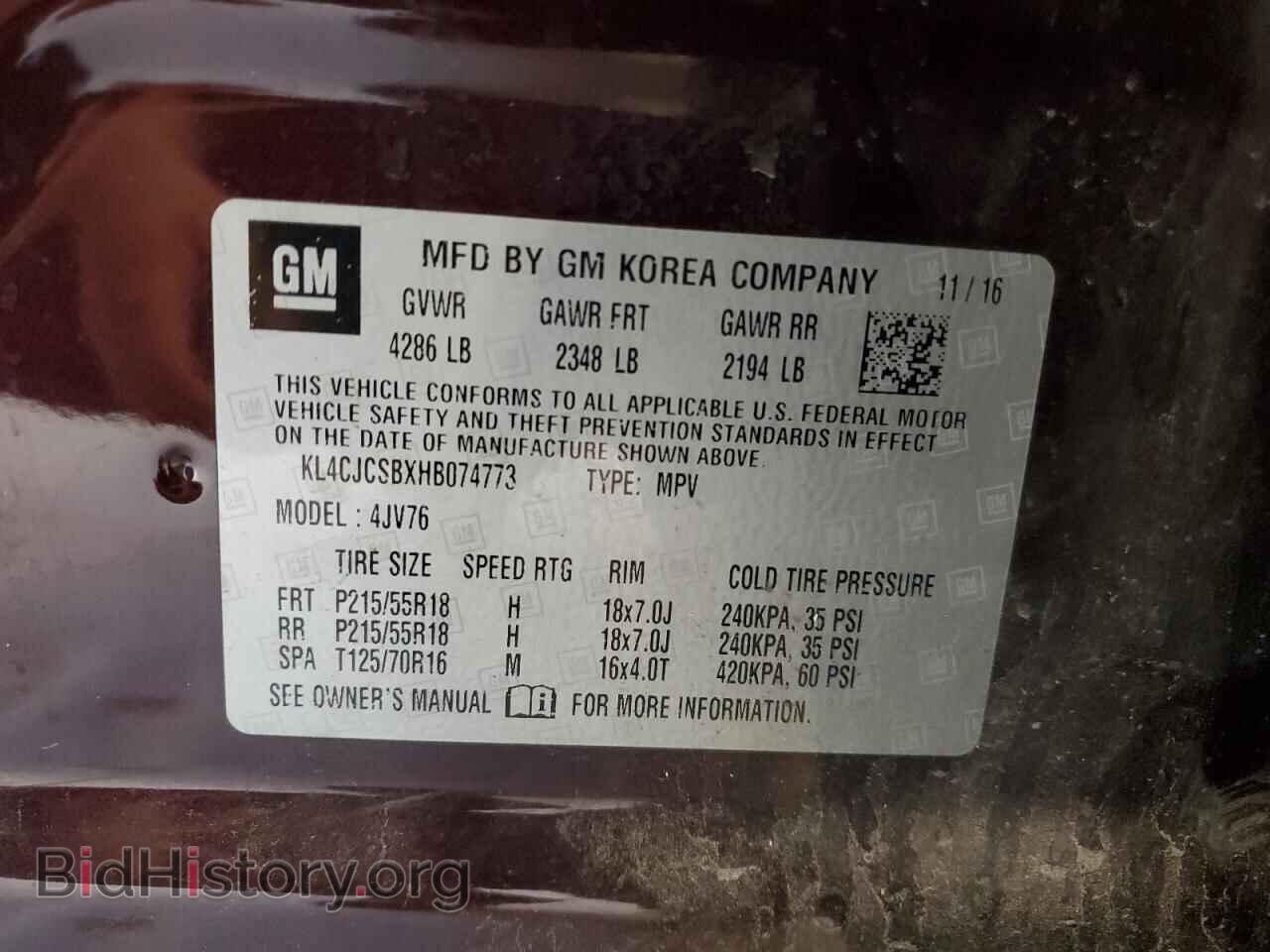 2017 BUICK ENCORE - VIN: KL4CJCSBXHB074773 - Photo 13