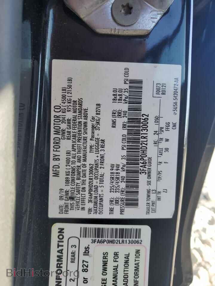 2020 FORD FUSION - VIN: 3FA6P0HD2LR130062 - Фото 13