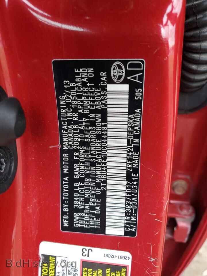 2013 TOYOTA COROLLA - VIN: 2T1BU4EE1DC044481 - Фото 12