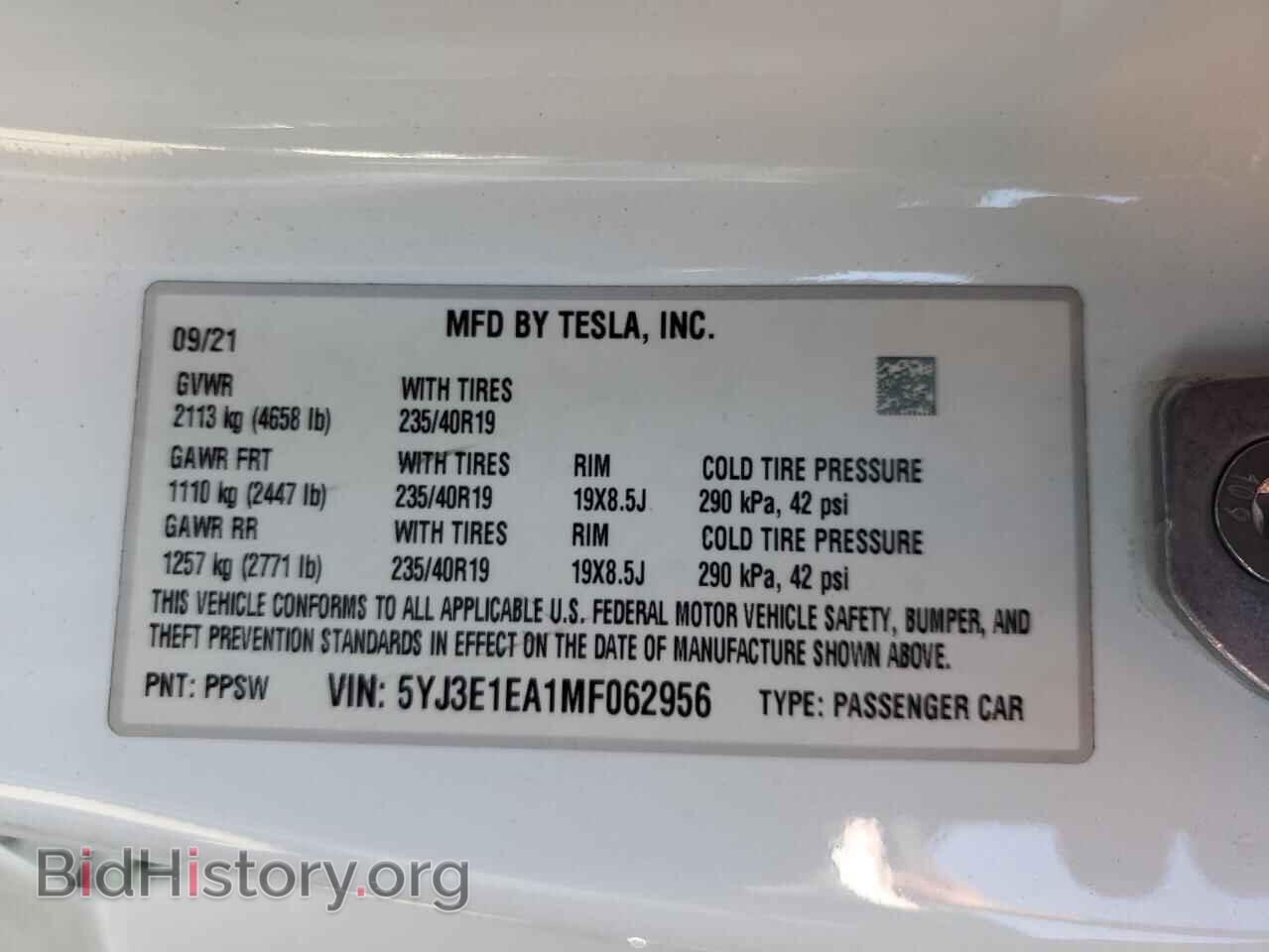 2021 TESLA MODEL 3 - VIN: 5YJ3E1EA1MF062956 - Photo 14