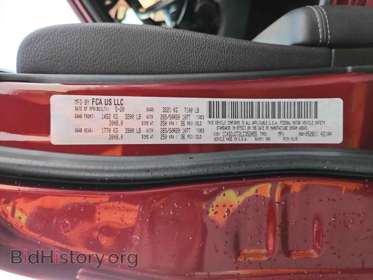 2020 DODGE DURANGO - VIN: 1C4SDJCT2LC352055 - Photo 13