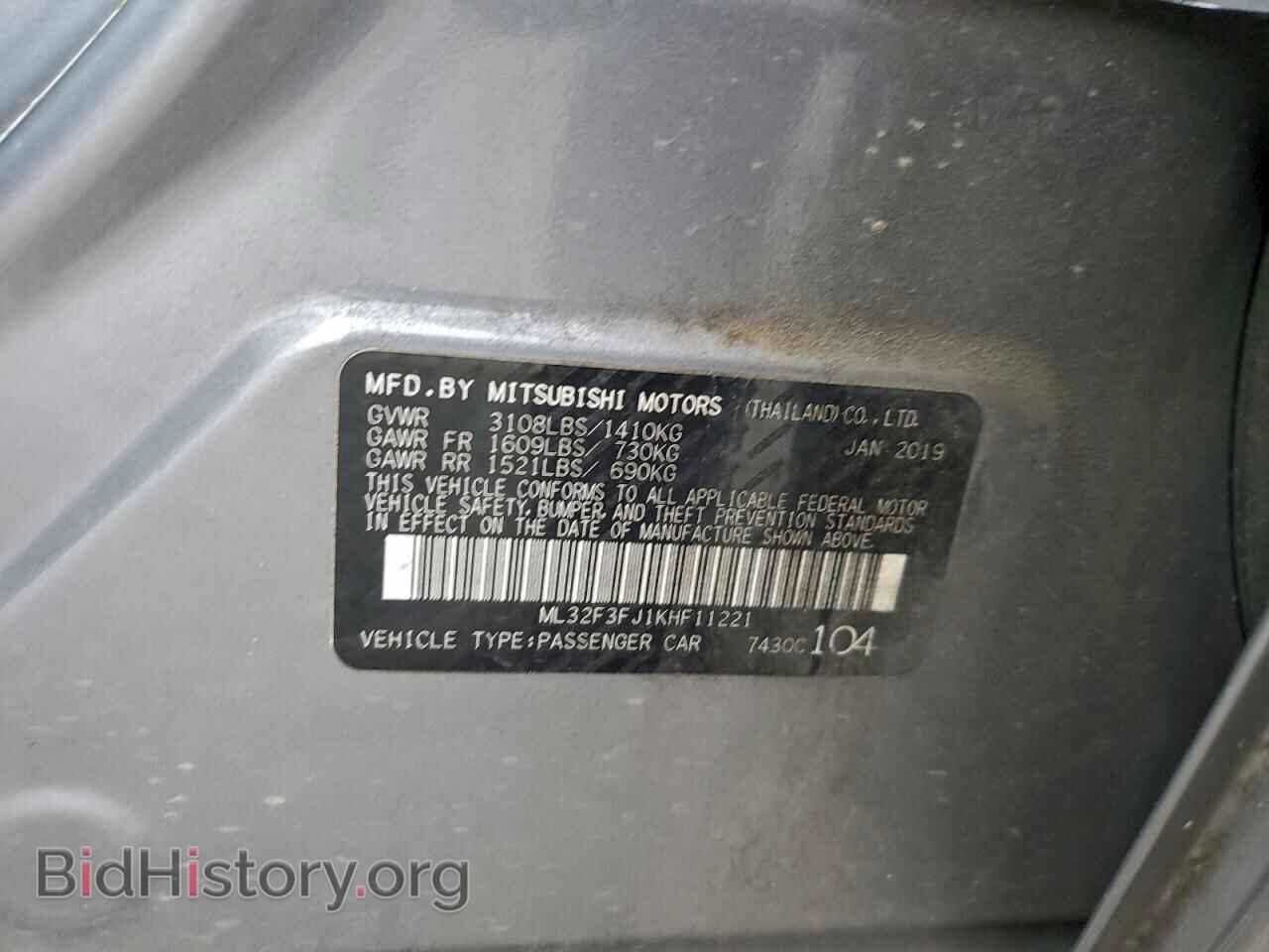 2019 MITSUBISHI MIRAGE - VIN: ML32F3FJ1KHF11221 - Фото 12