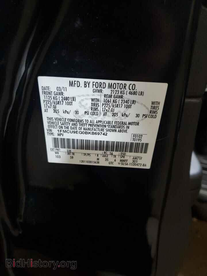 2011 FORD ESCAPE - VIN: 1FMCU9EG0BKB69742 - Фото 13