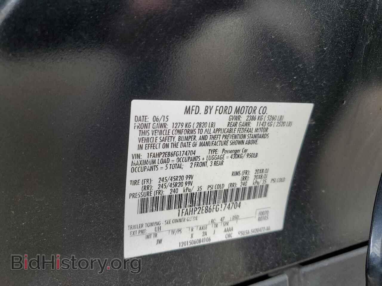 2015 FORD TAURUS - VIN: 1FAHP2E86FG174704 - Фото 13
