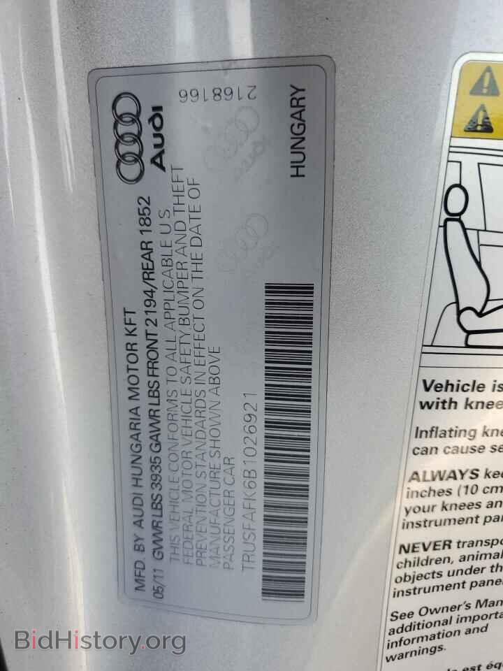 2011 AUDI TT - VIN: TRUSFAFK6B1026921 - Фото 12