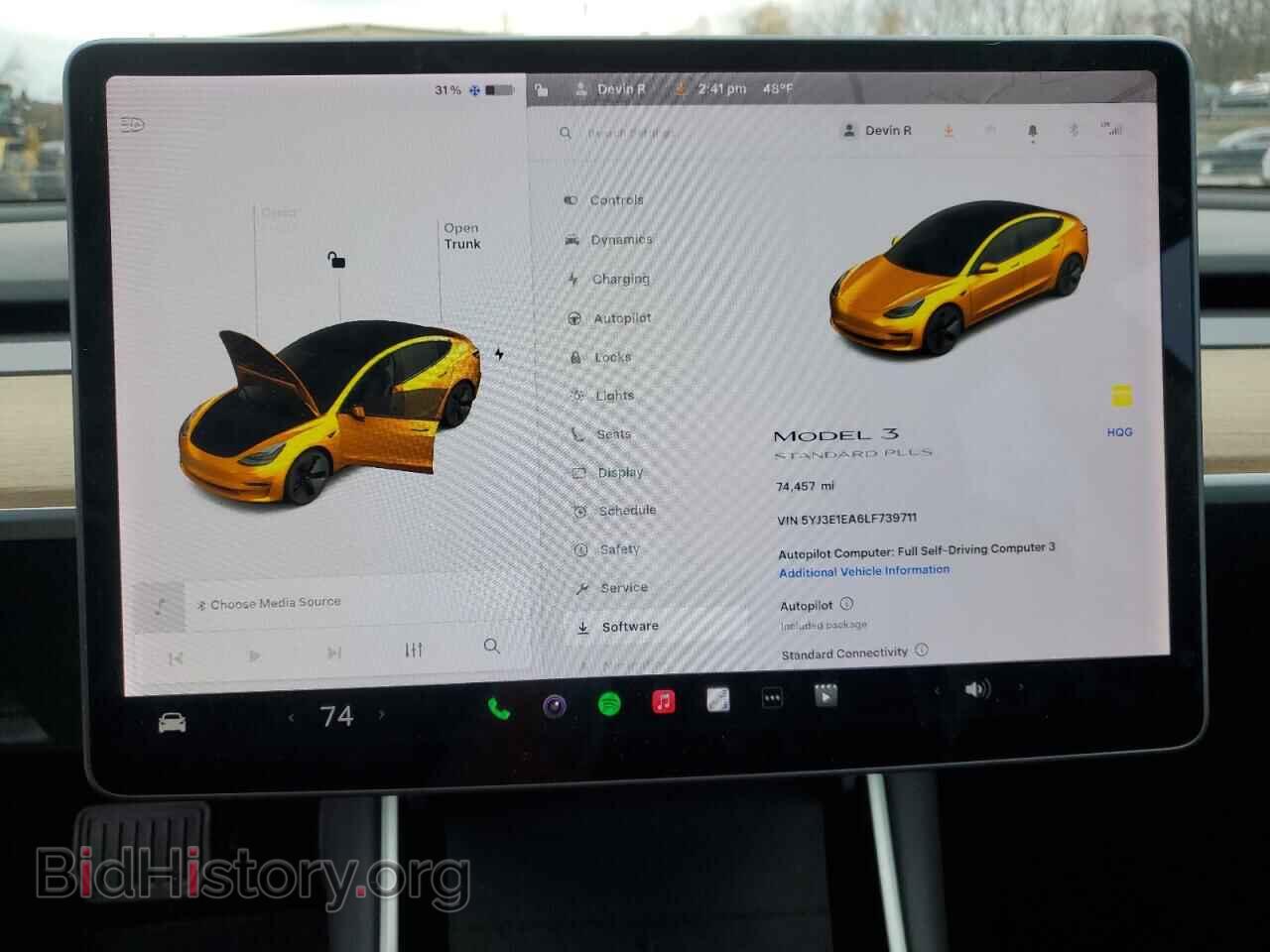 2020 TESLA MODEL 3 - VIN: 5YJ3E1EA6LF739711 - Фото 9