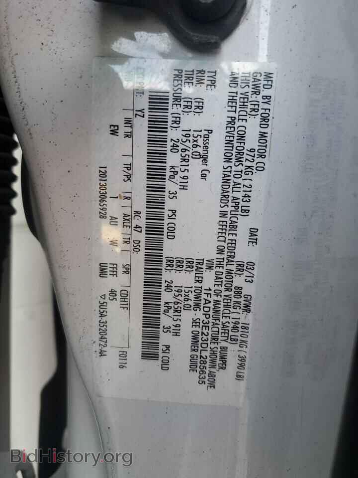 2013 FORD FOCUS - VIN: 1FADP3E23DL285635 - Фото 12