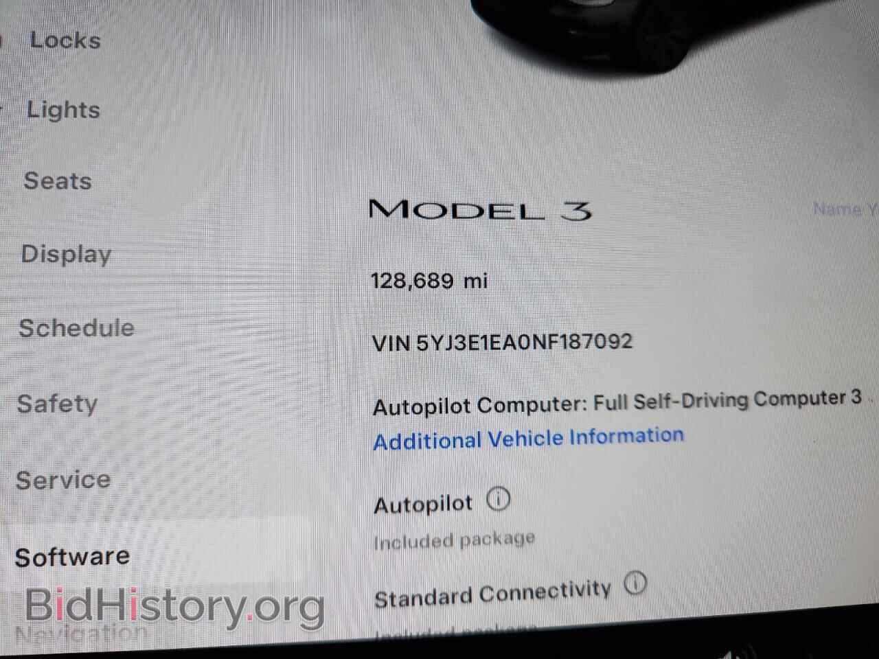 2022 TESLA MODEL 3 - VIN: 5YJ3E1EA0NF187092 - Photo 9
