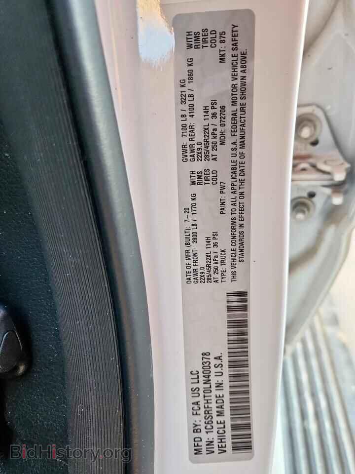2020 RAM 1500 - VIN: 1C6SRFHT0LN400378 - Фото 12