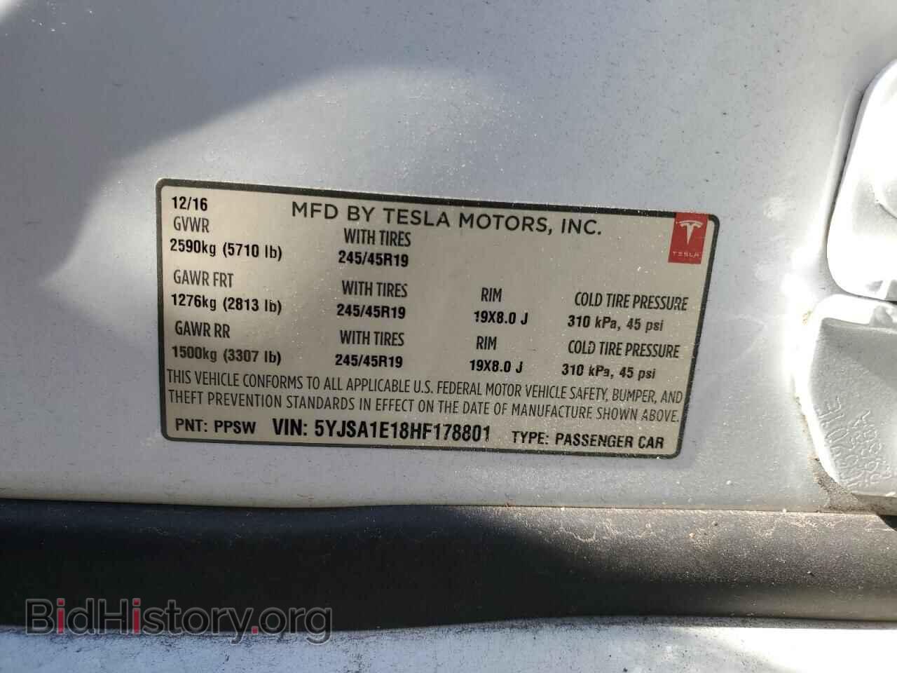 2017 TESLA MODEL S - VIN: 5YJSA1E18HF178801 - Фото 13