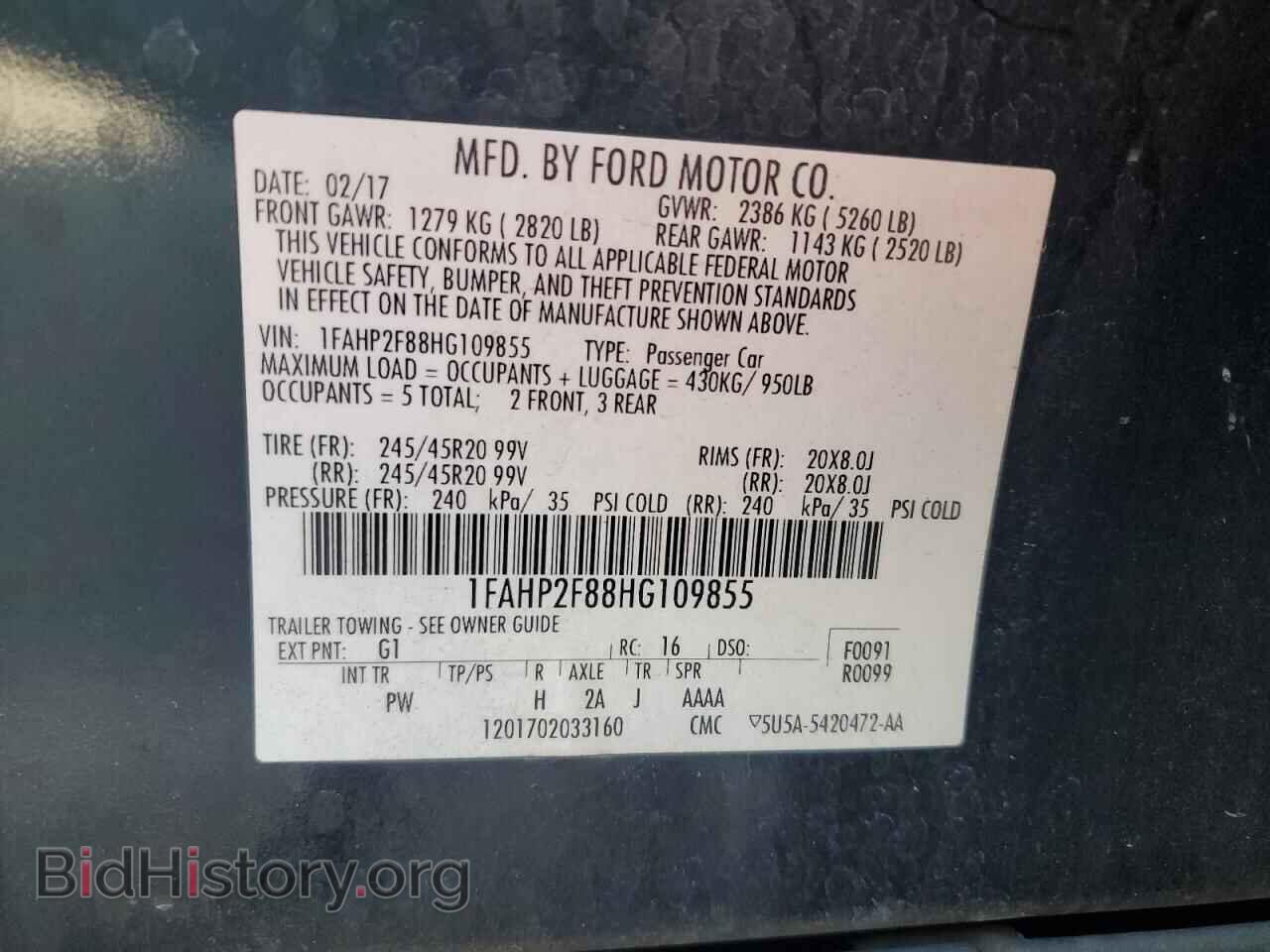 2017 FORD TAURUS - VIN: 1FAHP2F88HG109855 - Photo 12