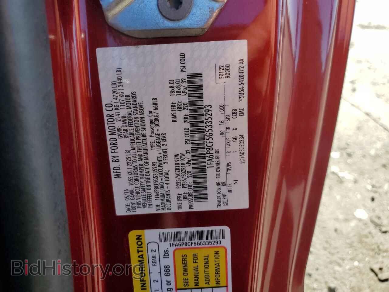 2016 FORD ALL Models - VIN: 1FA6P8CF5G5335293 - Фото 12