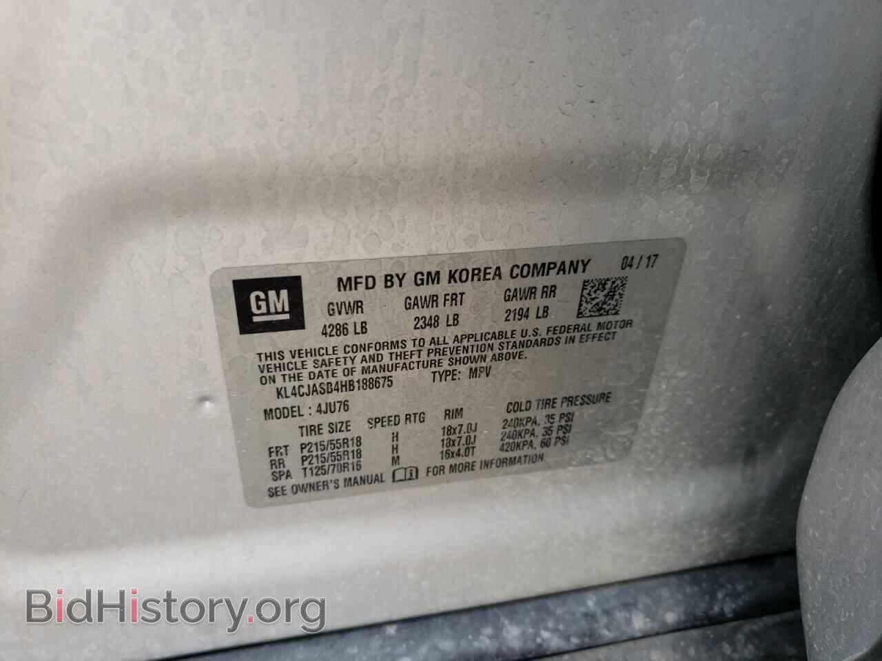 2017 BUICK ENCORE - VIN: KL4CJASB4HB188675 - Фото 13