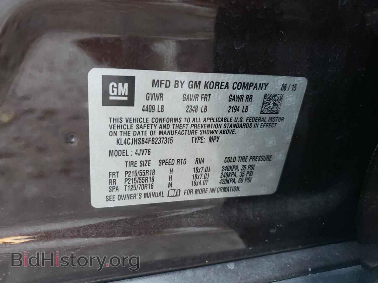 2015 BUICK ENCORE - VIN: KL4CJHSB4FB237315 - Photo 14