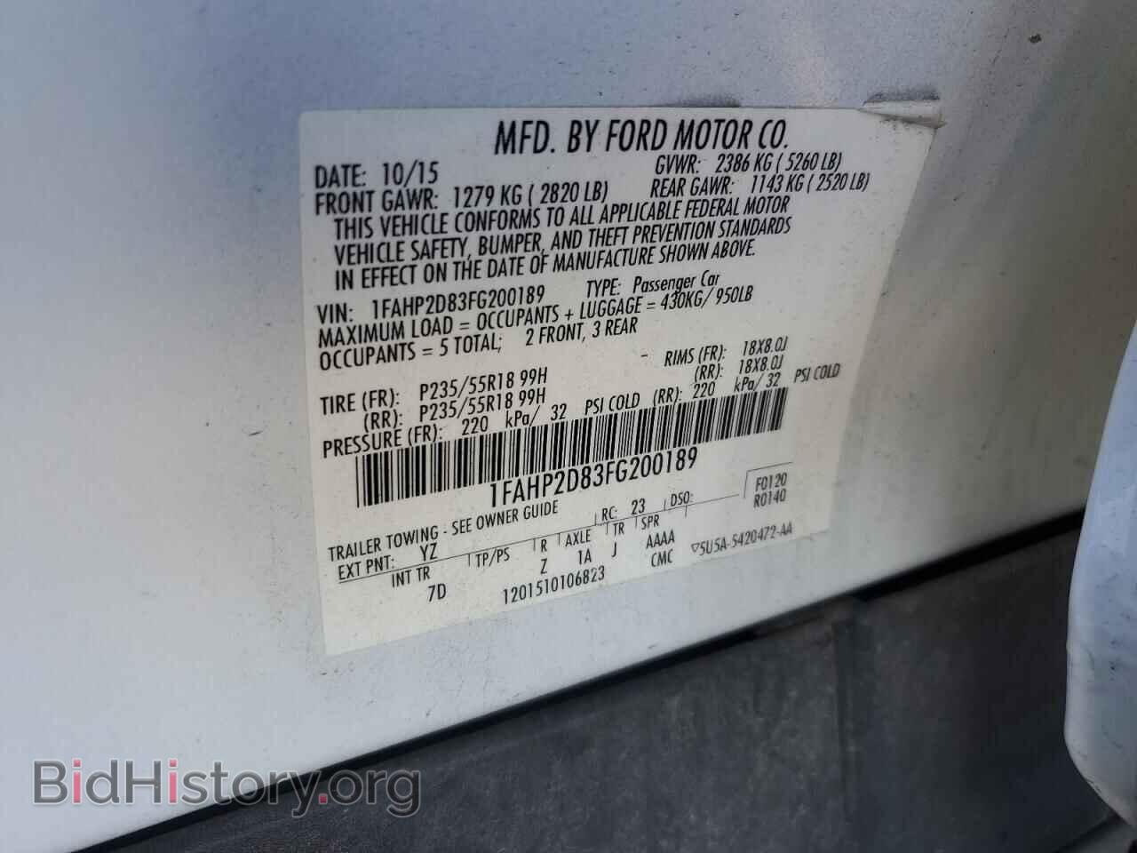 2015 FORD TAURUS - VIN: 1FAHP2D83FG200189 - Photo 12