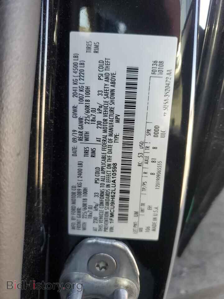2020 FORD ESCAPE - VIN: 1FMCU9H62LUA10598 - Photo 13