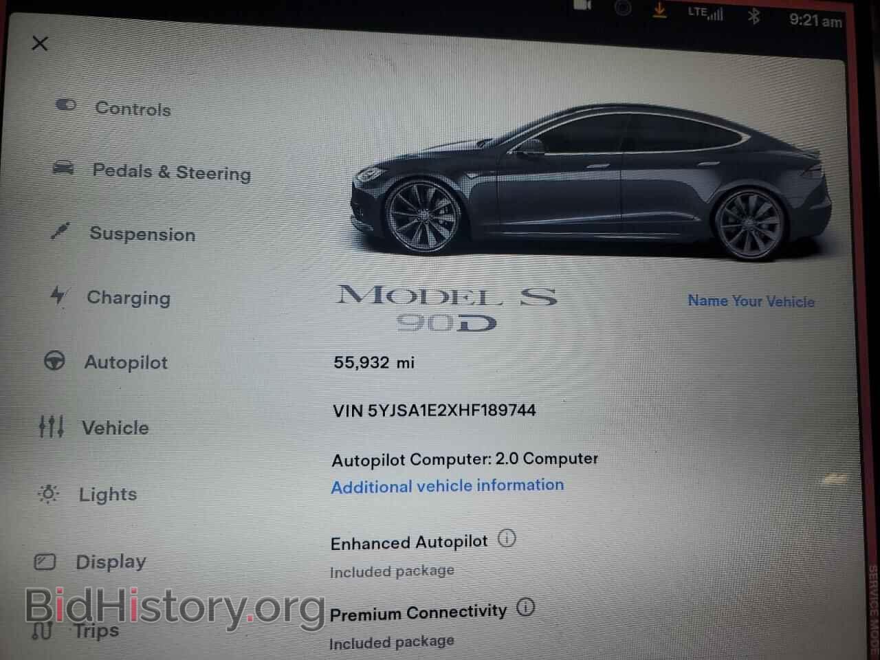 2017 TESLA MODEL S - VIN: 5YJSA1E2XHF189744 - Photo 9