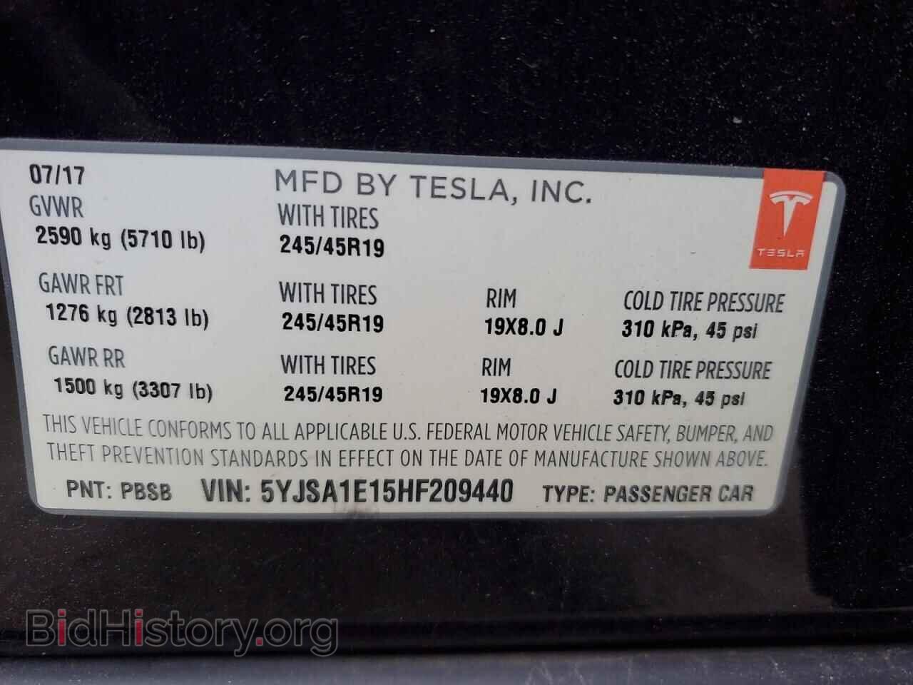 2017 TESLA MODEL S - VIN: 5YJSA1E15HF209440 - Photo 13
