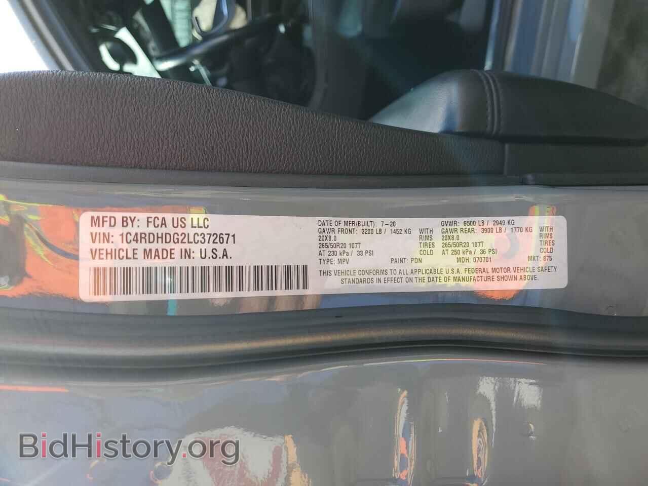2020 DODGE DURANGO - VIN: 1C4RDHDG2LC372671 - Фото 14