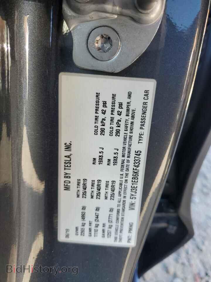 2019 TESLA MODEL 3 - VIN: 5YJ3E1EB6KF433745 - Photo 13