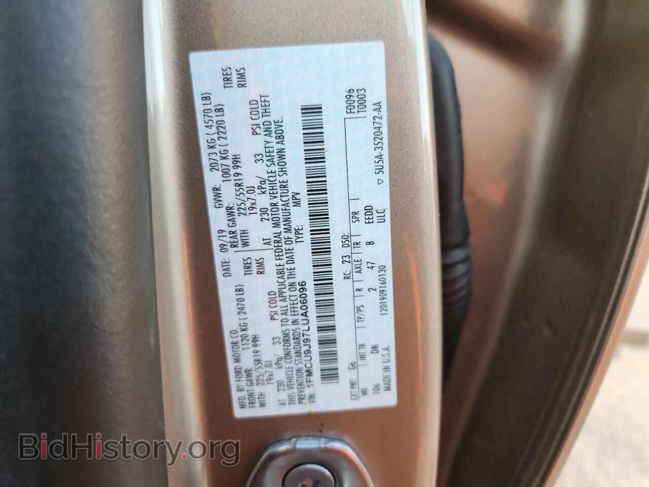 2020 FORD ESCAPE - VIN: 1FMCU9J97LUA06096 - Photo 13