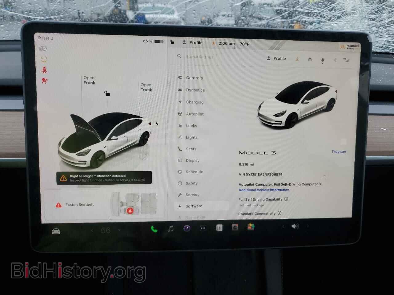 2022 TESLA MODEL 3 - VIN: 5YJ3E1EA2NF306874 - Photo 9