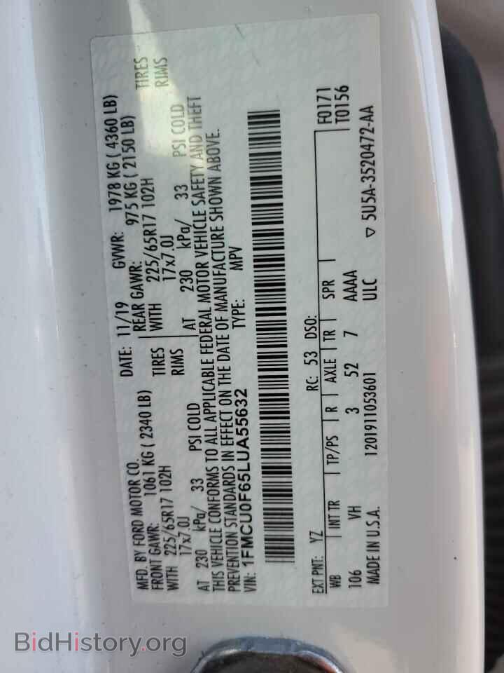 2020 FORD ESCAPE - VIN: 1FMCU0F65LUA55632 - Photo 13