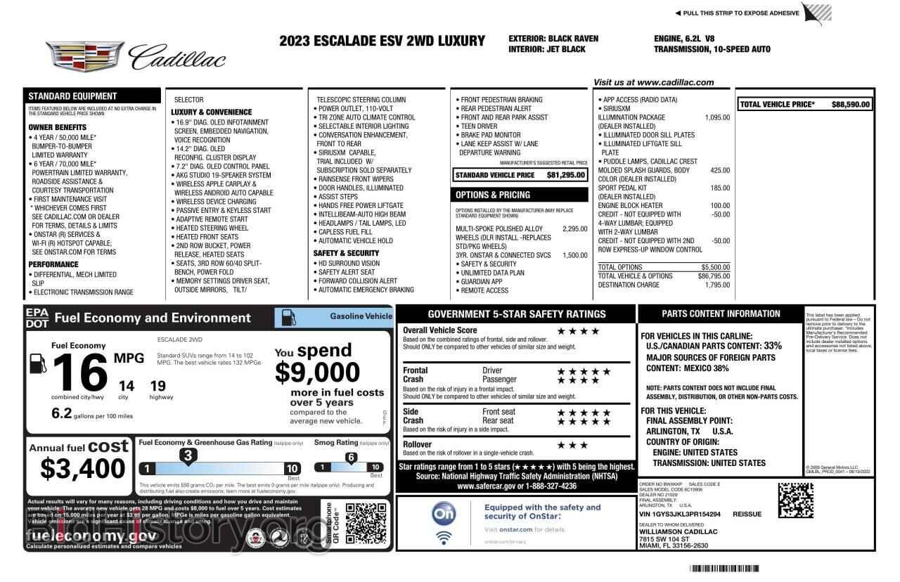 2023 CADILLAC ESCALADE - VIN: 1GYS3JKL3PR154294 - Фото 10