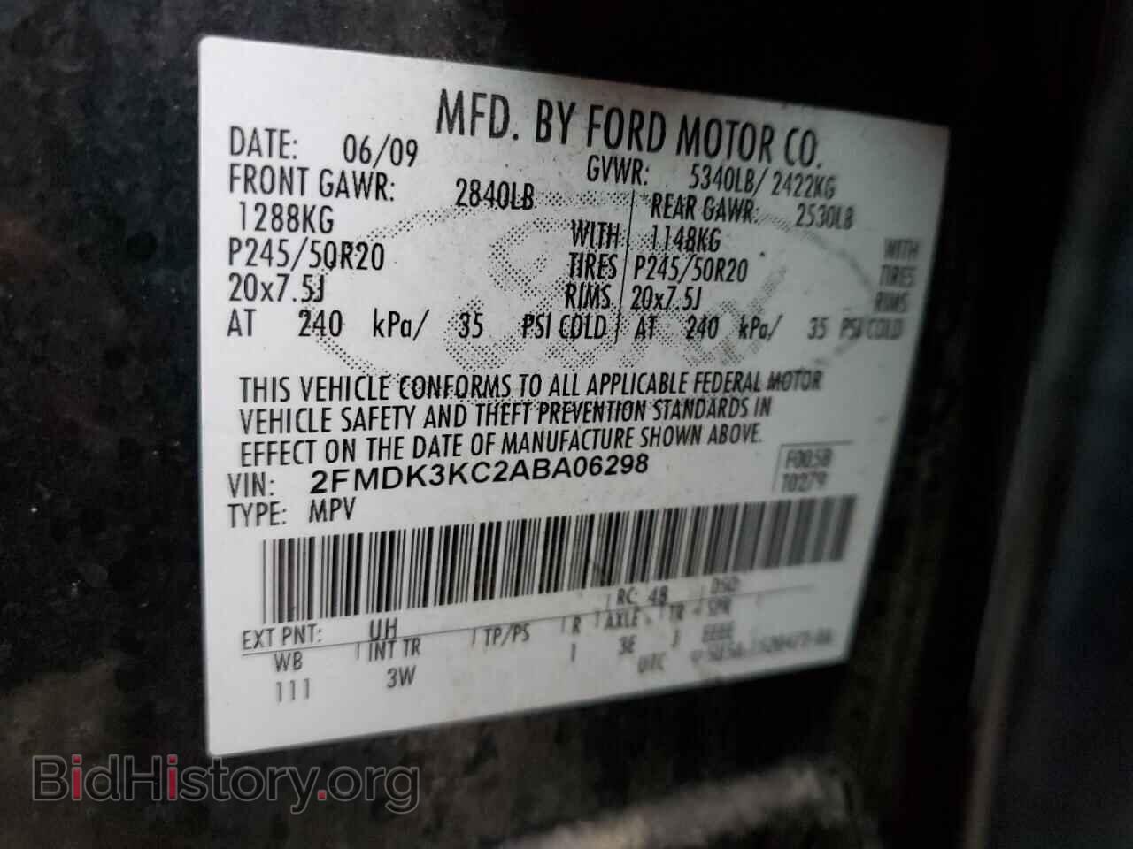 2010 FORD EDGE - VIN: 2FMDK3KC2ABA06298 - Фото 14