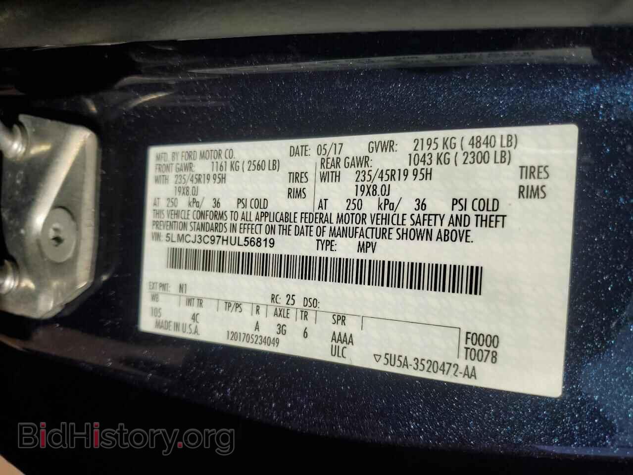 2017 LINCOLN MKC - VIN: 5LMCJ3C97HUL56819 - Фото 13