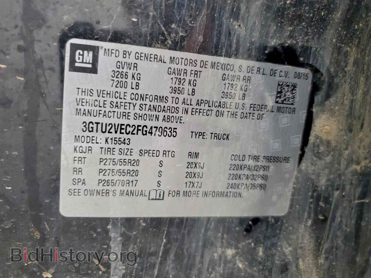 2015 GMC SIERRA - VIN: 3GTU2VEC2FG479635 - Фото 13